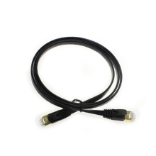 Silver plug RJ45 cat7 flat network cable